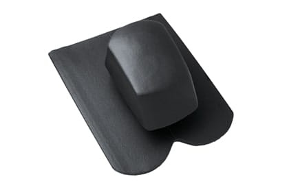 Черепица с вентиляционной насадкой Braas Опал Глазурь глубокий черный