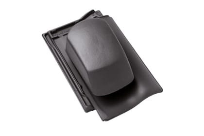 Черепица с вентиляционной насадкой Braas Рубин 11V Ангоб антрацит