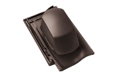 Черепица с вентиляционной насадкой Braas Рубин 11V Ангоб темно-коричневый