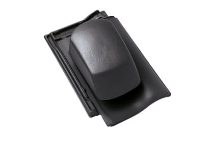 Черепица с вентиляционной насадкой Braas Рубин 11V Глазурь глубокий черный