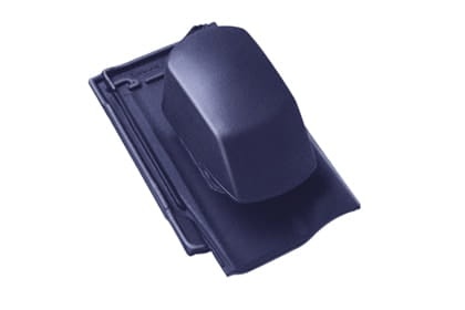 Черепица с вентиляционной насадкой Braas Рубин 13V Топ-глазурь синий бриллиант