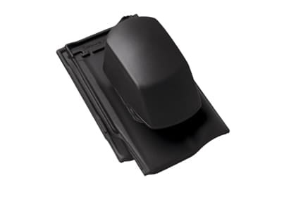 Черепица с вентиляционной насадкой Braas Рубин 13V Ангоб антрацит