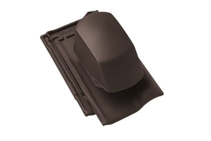 Черепица с вентиляционной насадкой Braas Рубин 13V Ангоб темно-коричневый