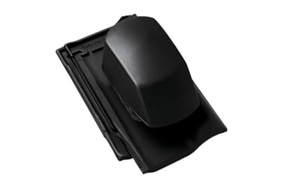 Черепица с вентиляционной насадкой Braas Рубин 13V Глазурь глубокий черный