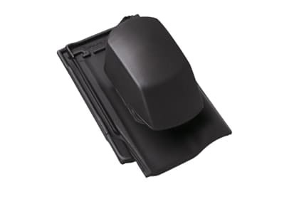 Черепица с вентиляционной насадкой Braas Рубин 13V Глазурь королевский серый