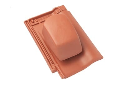 Черепица с вентиляционной насадкой Braas Рубин 9V Ангоб медный