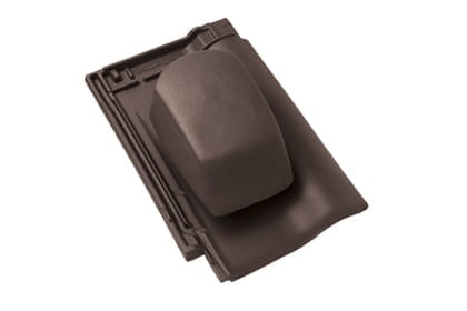 Черепица с вентиляционной насадкой Braas Рубин 9V Ангоб темно-коричневый