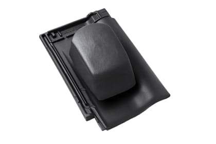 Черепица с вентиляционной насадкой Braas Рубин 9V Глазурь глубокий черный