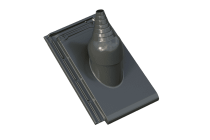 Черепица с вентиляционной насадкой Braas Турмалин Топ-глазурь серый кристалл