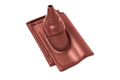 Черепица с насадкой для антенны Braas Рубин 11V Глазурь красный бук