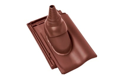 Черепица с насадкой для антенны Braas Рубин 9V Ангоб красная лава