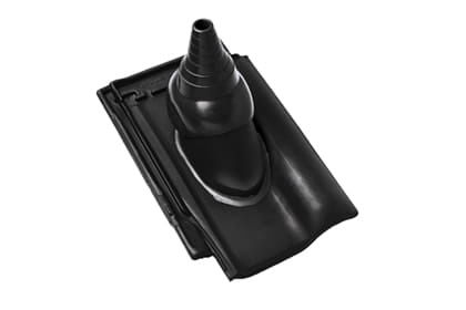 Черепица с насадкой для антенны Braas Рубин 13V Глазурь глубокий черный