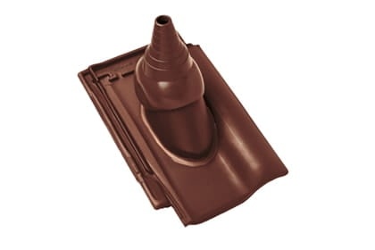 Черепица с насадкой для антенны Braas Рубин 13V Глазурь каштан