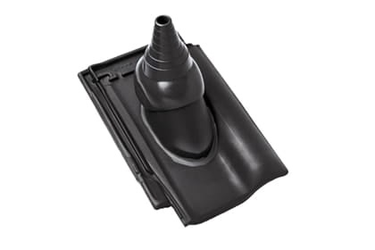 Черепица с насадкой для антенны Braas Рубин 13V Глазурь королевский серый