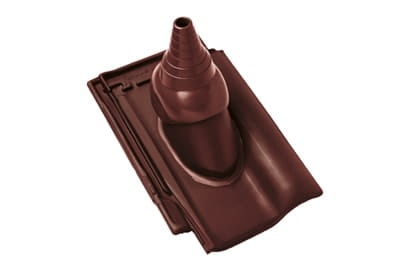 Черепица с насадкой для антенны Braas Рубин 13V Глазурь красный бук