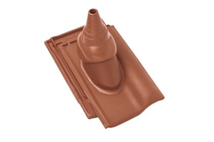 Черепица с насадкой для антенны Braas Рубин 13V Натуральный красный