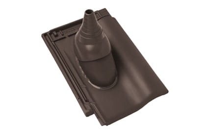 Черепица с насадкой для антенны Braas Рубин 9V Ангоб темно-коричневый