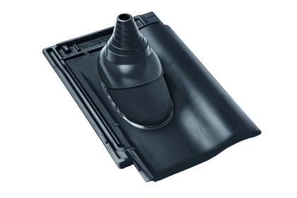 Черепица с насадкой для антенны Braas Рубин 9V Ангоб черный вулкан