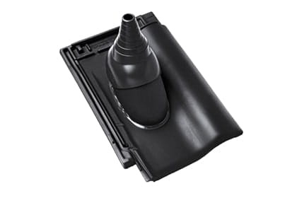 Черепица с насадкой для антенны Braas Рубин 9V Глазурь глубокий черный