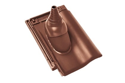 Черепица с насадкой для антенны Braas Рубин 9V Глазурь каштан