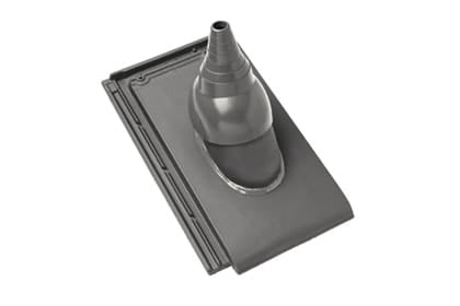 Черепица с насадкой для антенны Braas Турмалин Ангоб серая галька