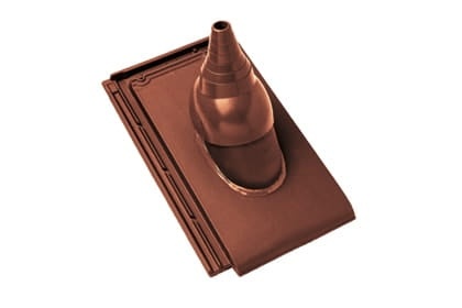 Черепица с насадкой для антенны Braas Турмалин Глазурь каштан