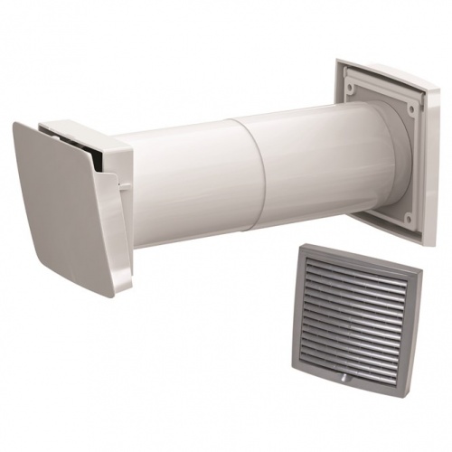 WIVE 100 приточный клапан (приточ. клапан с термостатом, фильтр, серая вент. решетка 380030+793327)