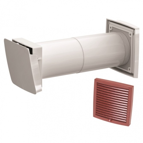 WIVE 100 приточный клапан (приточ. клапан с термостатом, фильтр, красная вент. решет. 380030+793328)