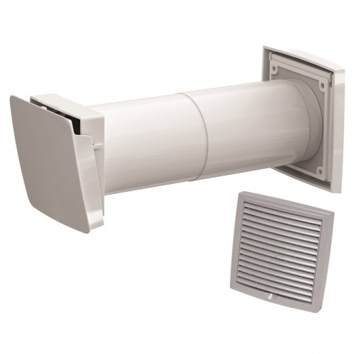 WIVE 100 приточный клапан (приточ. клапан с термостатом, фильтр, св.-серая вент. реш. 380030+793323)