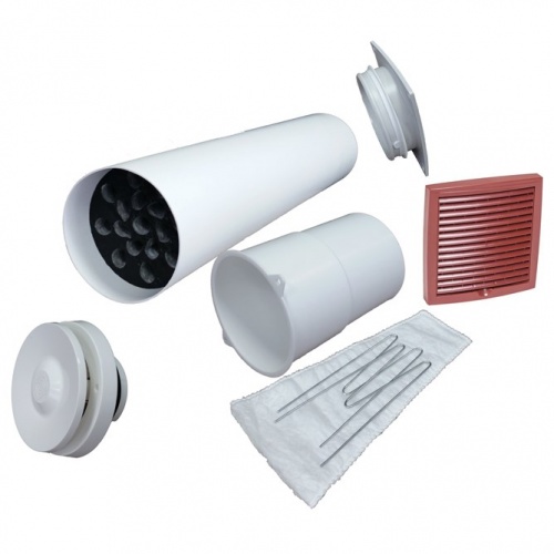 Приточный клапан VELCO VT-100 с красной вент.решеткой (801000+793328)