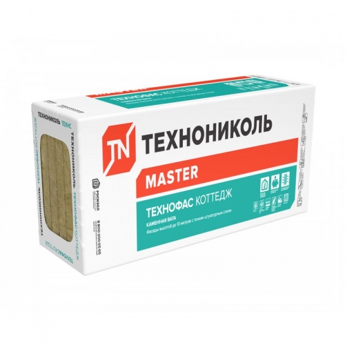 Утеплитель ТехноНИКОЛЬ Технофас Коттедж 105 кг/м³ 36λ (1200х600х100 мм) 3 шт/уп