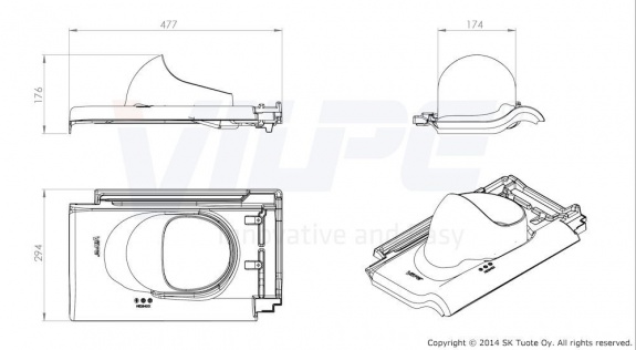 PIEMONTE 2K проходной элемент черный