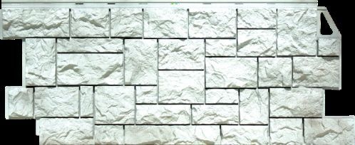 Фасадная панель FineBer - серия "Камень дикий". Жемчужный.