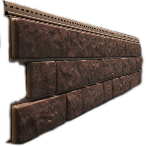 Сайдинг виниловый, под камень, Docke Lux, Bergart, Кедровый орех