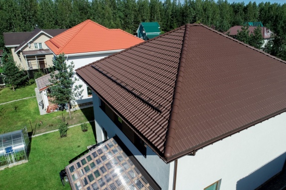 Цементно-песчаная черепица Kriastak Коричневый Antik