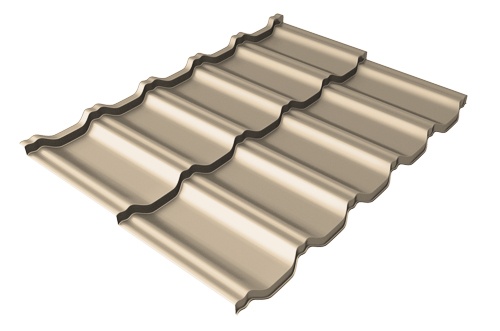 Металлочерепица модульная квинта Uno Grand Line c 3D резом 0,45 PE RAL 1015 светлая слоновая кость