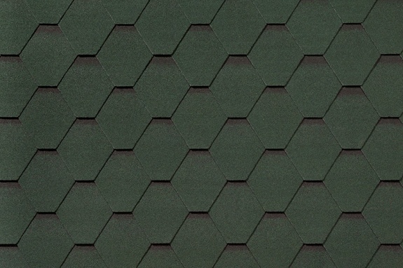 Гибкая черепица Roofshield Premium Стандарт Зеленый с оттенением