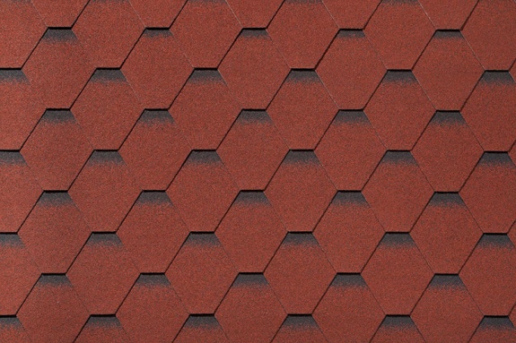 Гибкая черепица Roofshield Classic Стандарт Красный с оттенением