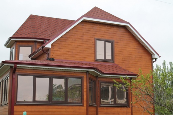 Гибкая черепица Roofshield Premium Стандарт Красный с оттенением