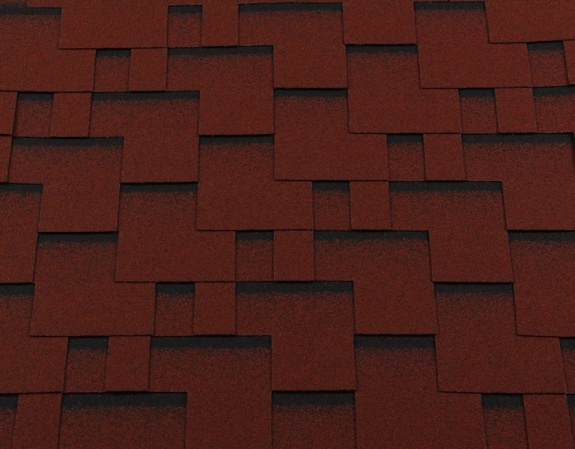 Гибкая черепица Roofshield Premium Модерн Красный с оттенением