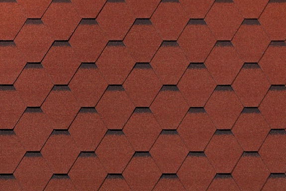 Гибкая черепица Roofshield Classic Стандарт Кирпично-красный с оттенением