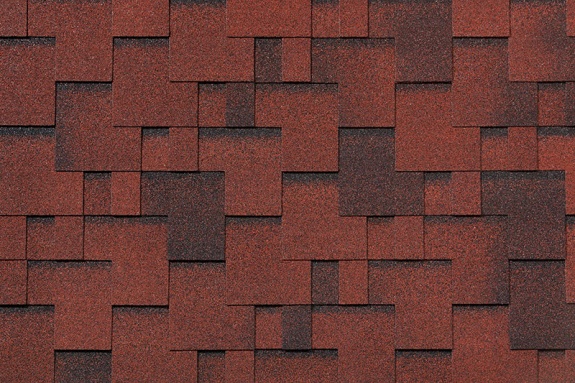 Гибкая черепица Roofshield Family Eco Light Модерн Красный с оттенением