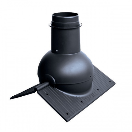 Коньковый элемент Krovent – Pipe-Cone для любого вида кровли черный