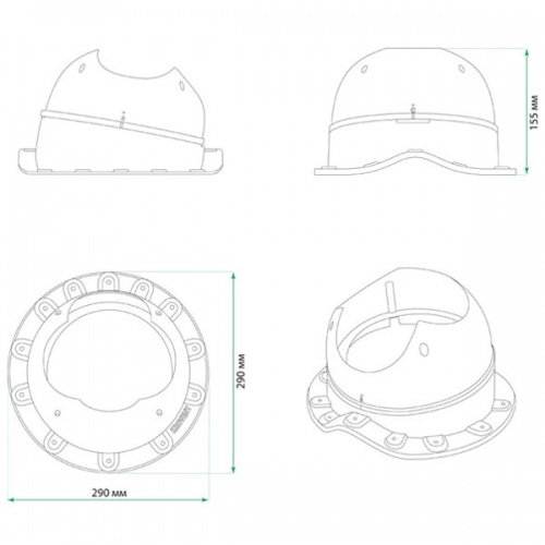 Основание Krovent Base-VT Wave серый