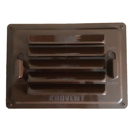 Вентиляционная регулируемая решетка для цоколя KROVENT коричневая