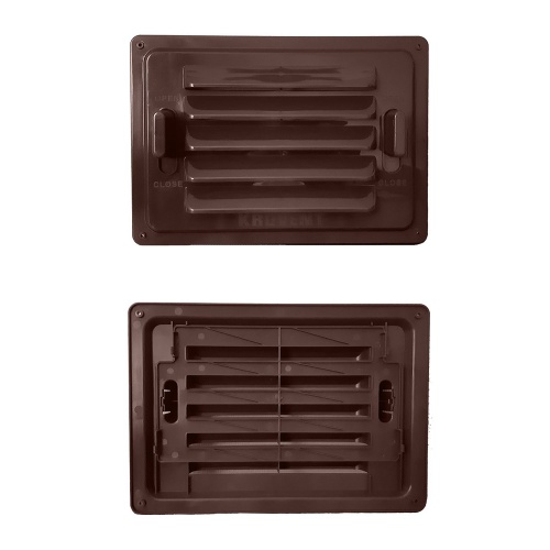 Вентиляционная регулируемая решетка для цоколя KROVENT коричневая