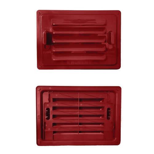 Вентиляционная регулируемая решетка для цоколя KROVENT красная