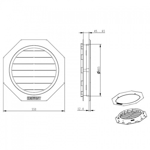 Вентиляционное окно для чердака коричневое