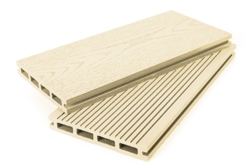 Террасная доска Grand Line140 мм вельвет и тиснение Слоновая Кость 4м (БШТ)