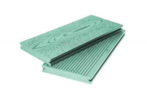 Террасная доска Grand Line 140 мм вельвет и тиснение Массив Зеленый 3 м (БШТ)